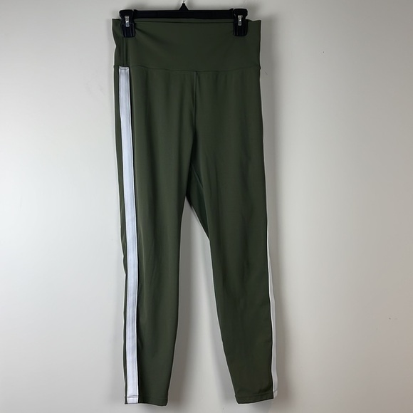 Zyia Active Forest Night Stripe Luxe High Rise 8-10 Green and White Leggings - Picture 2 of 7